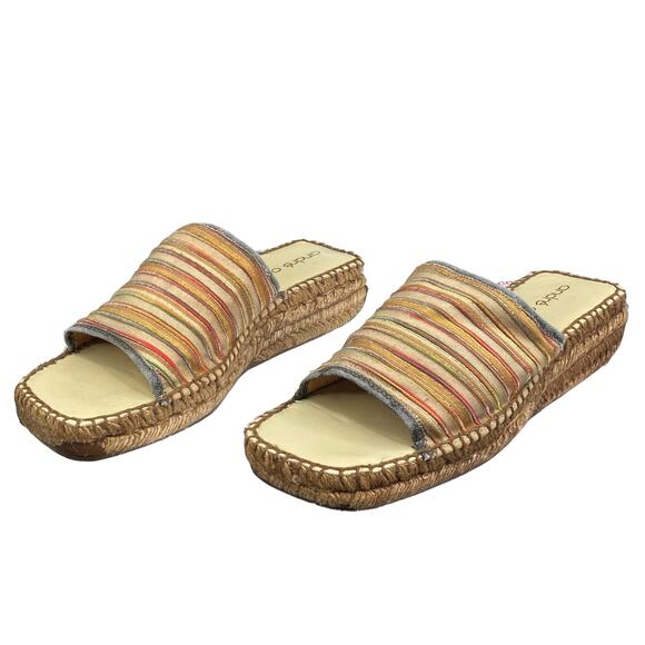Vintage 90's Andre Assous Striped Women's Espadrille Sandals Size US 6 - Picture 6 of 11